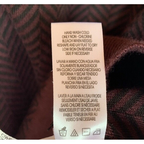 Calvin Klein Wine Chevron Sweater Button Shoulder Quiet Luxury Sz Lg Soft Cozy - Picture 8 of 10